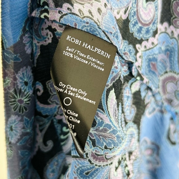 Kobi Halperin Winnie Blue Paisley Ruffle Top - no‎ size - Picture 7 of 7